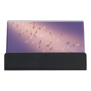 Musical Notes Lavender Moon Desk Business Card Holder