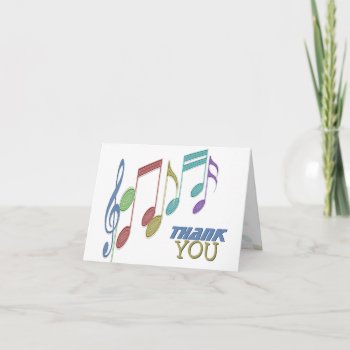 Musical Notes Linear Multicolor Thank You by ArtByApril at Zazzle