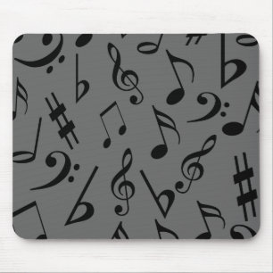 Musical Notes Mousepad - Silver