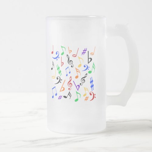 Musical Notes Mug _ Frosted Glass
