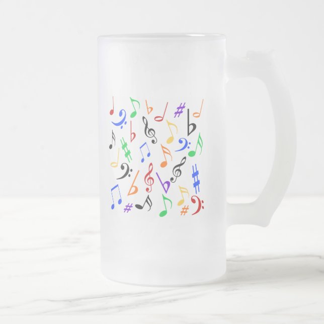 Musical Notes Mug - Frosted Glass (Right)