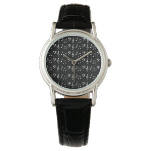 Musical Notes Music Black and White Pattern   Watch
