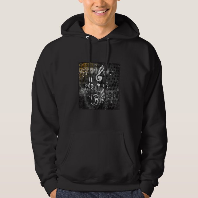 Musical Notes, Music, grunge Hoodie (Front)