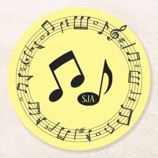Musical Notes Music Paper Coaster