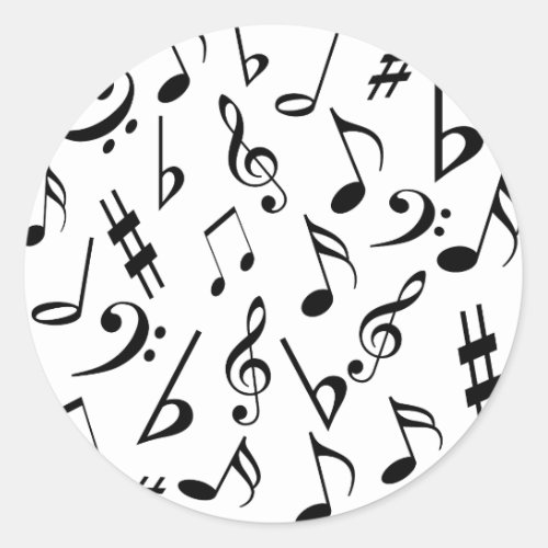 Musical Notes Music Stickers _ Black and White