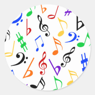 Musical Notes Music Stickers - Multi