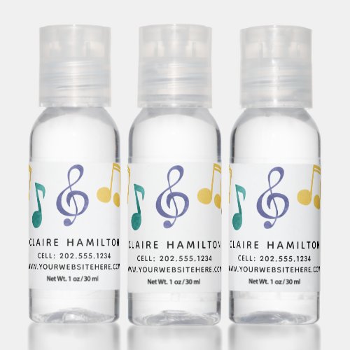 Musical Notes Music Teacher Personalized Hand Sanitizer