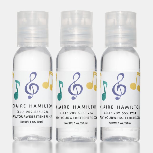 Musical Notes Music Teacher Personalized Hand Sanitizer (Set)