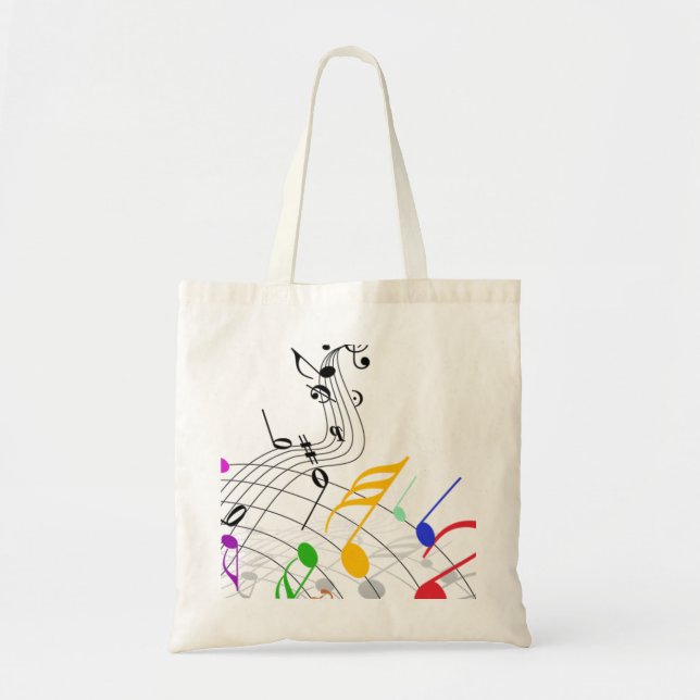 musical notes n staff tote bag (Front)