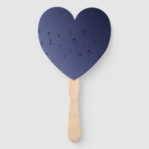 Musical Notes Navy Ombre  Set of Fans