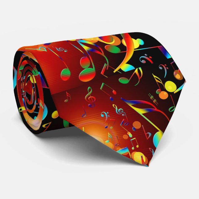 Musical Notes Neck Tie (Rolled)