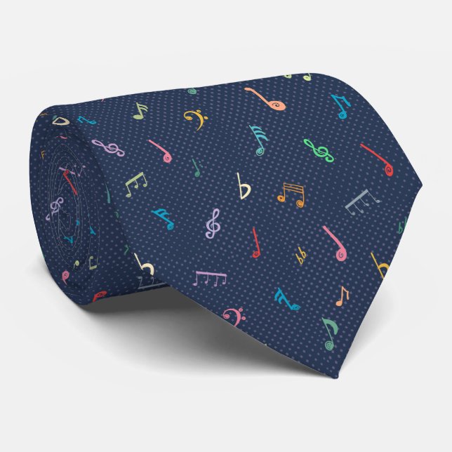 Musical notes  neck tie (Rolled)