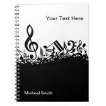 Musical Notes Notebook With Custom Name at Zazzle