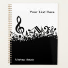 Musical Notes Notebook with Custom Name