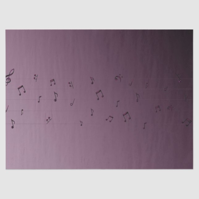 Musical Notes Ombre Mauve  Tissue Paper (Front)