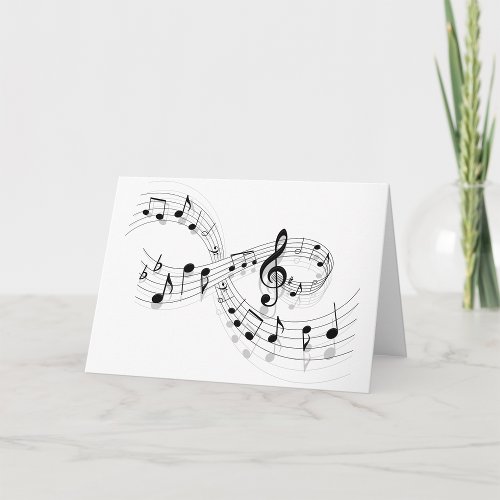 Musical Notes On A Staff Line Greeting Cards