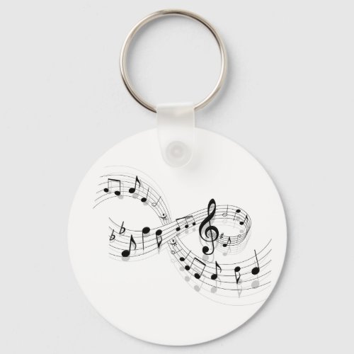 Musical Notes On A Staff Line Keychain