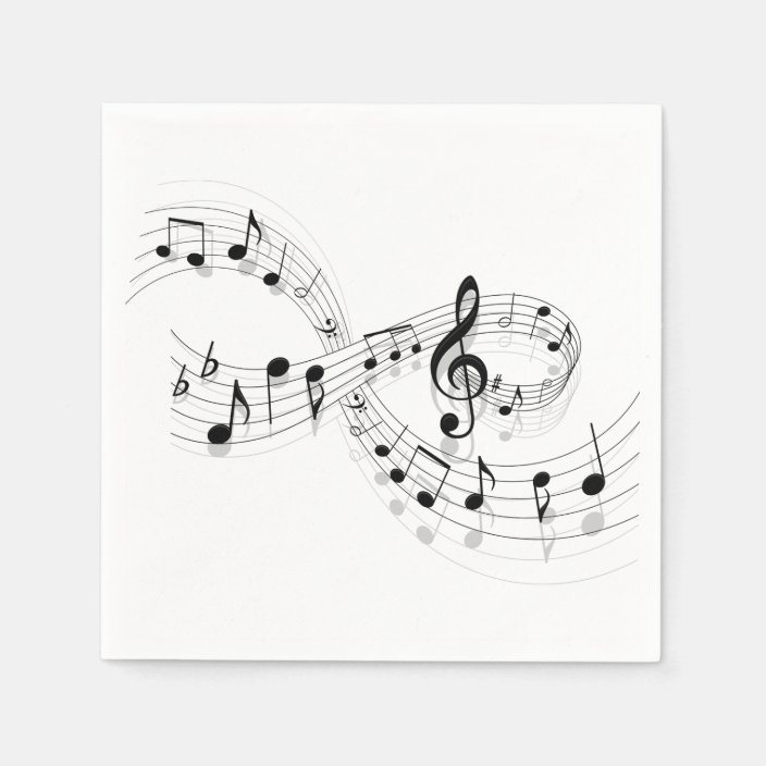 Musical Notes On A Staff Line Paper Napkins | Zazzle.com