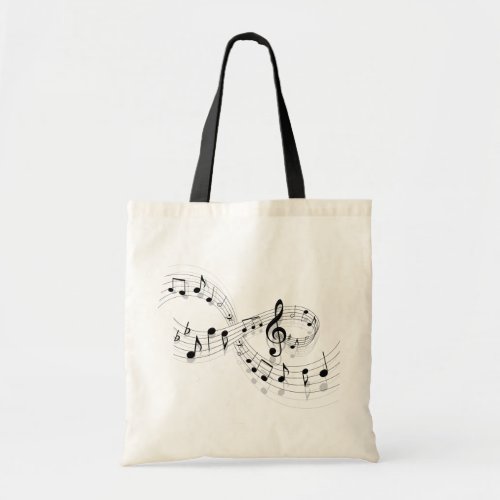 Musical Notes On A Staff Line Tote Bag