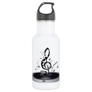 Musical Notes On An Album Stainless Steel Water Bottle