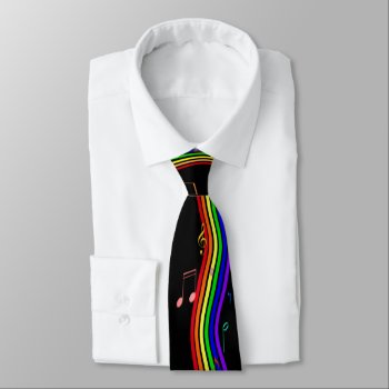 Musical Notes On Rainbow Tie by ZAGHOO at Zazzle