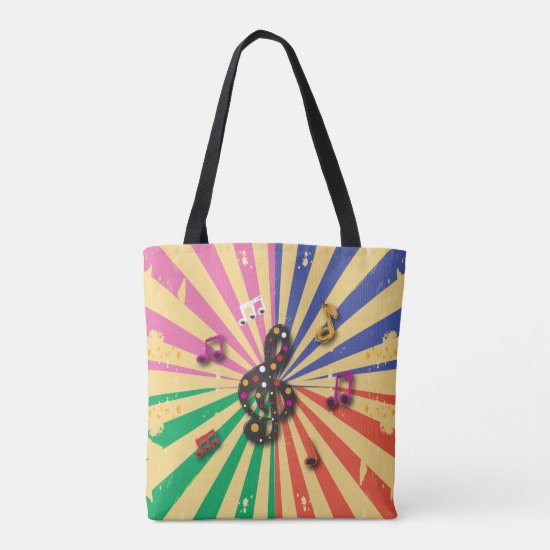 Musical Notes on Sunsplash Background Tote Bag