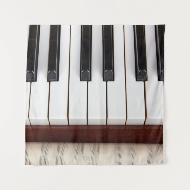 musical notes on the background of a pianoacoustic tapestry (Front)