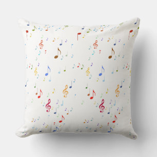 musical notes pattern idea throw pillow