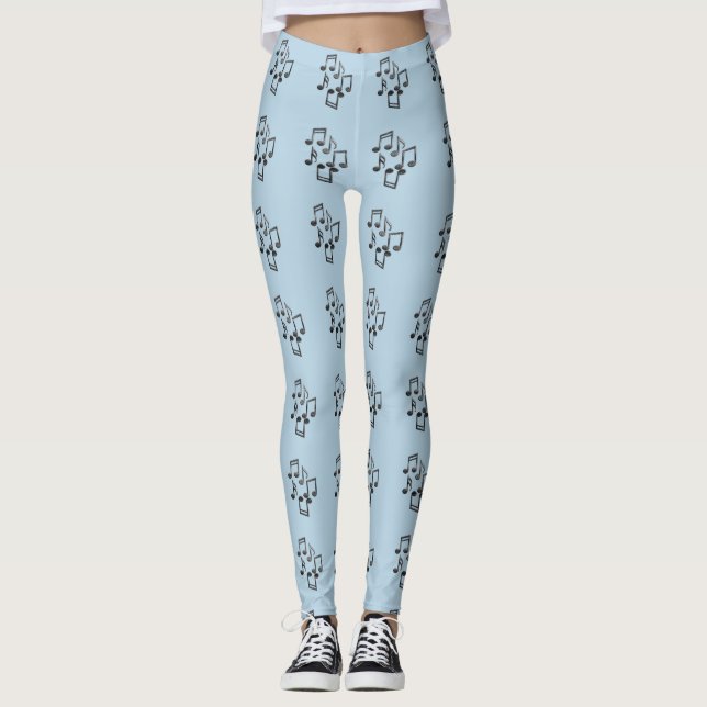 Musical Notes Pattern Leggings (Front)