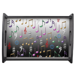 Musical notes pattern serving tray
