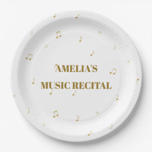 Musical Notes Pattern Treble Clef Music Event Paper Plates