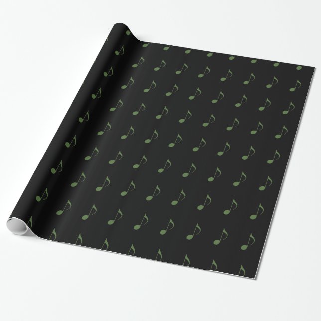 Musical Notes pattern Wrapping Paper (Unrolled)