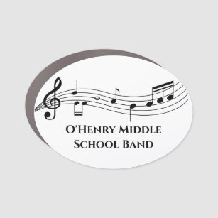 Musical Notes Personalized Music School Staff Car Magnet