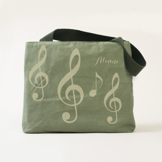 musical notes - personalized tote (Back)