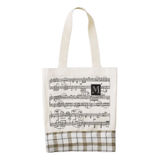musical notes personalized zazzle HEART tote bag
