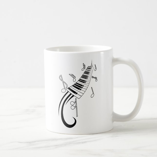 MUSICAL NOTES PIANO KEYBOARD TATTOO GRAPHICS COFFEE MUG (Right)