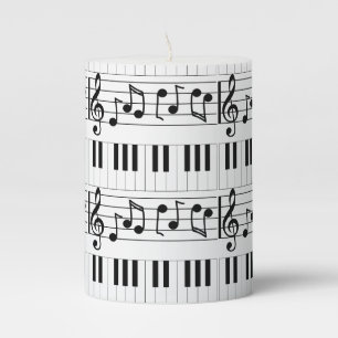 Musical Notes Pillar Candle