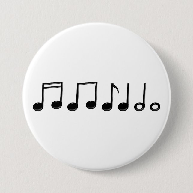 Musical Notes Pinback Button (Front)
