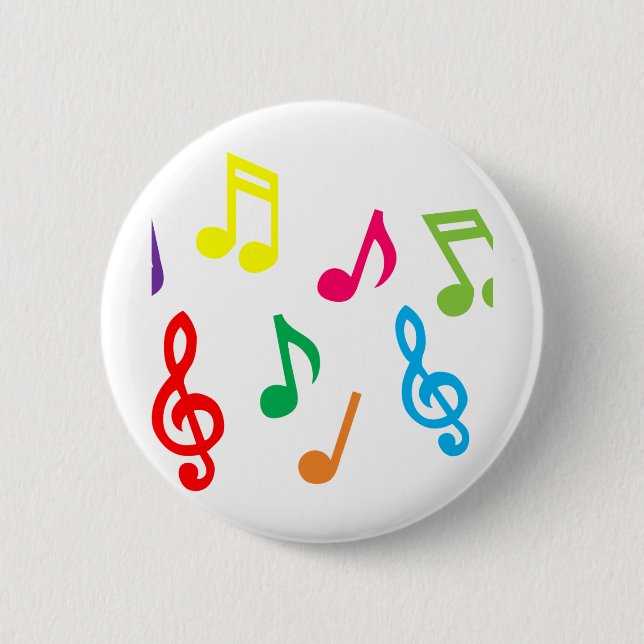 Musical notes pinback button (Front)