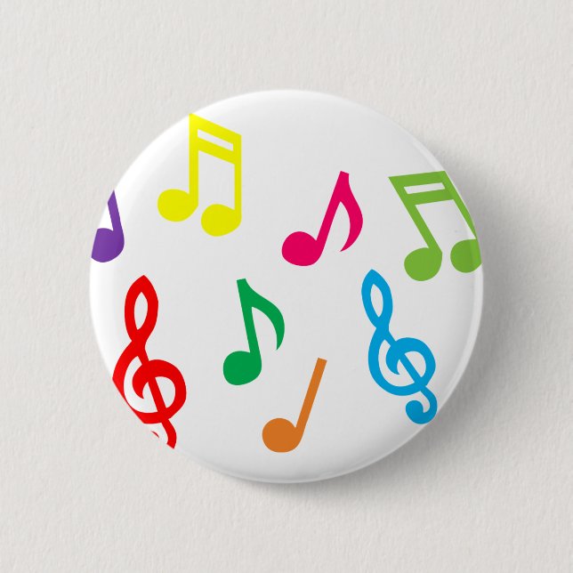 Musical notes pinback button (Front)