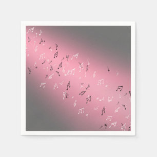 Musical Notes Pink Moon Napkins