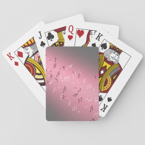 Musical Notes Pink Moonlight Playing Cards