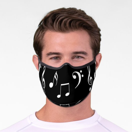 Musical Notes Premium Face Mask (Worn)