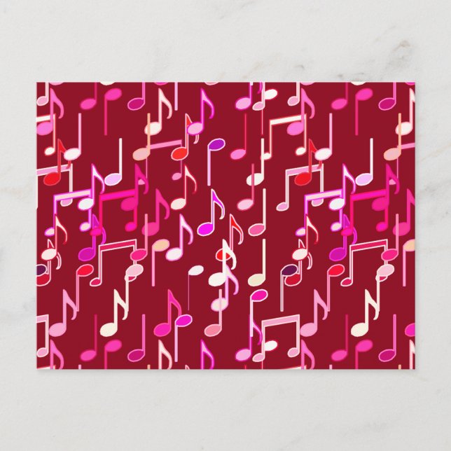 Musical Notes print - burgundy, multi (Front)