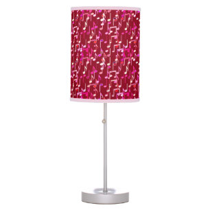 Musical Notes print - burgundy, multi Table Lamp