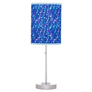 Musical Notes print - indigo blue, multi Table Lamp