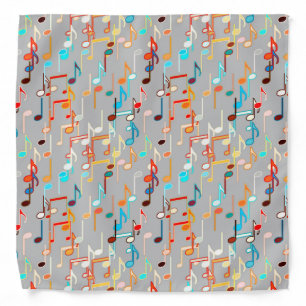 Musical Notes print - Medium Grey, Multi Bandana
