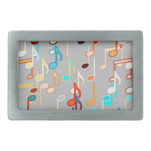 Musical Notes print _ Medium Grey Multi Belt Buckle