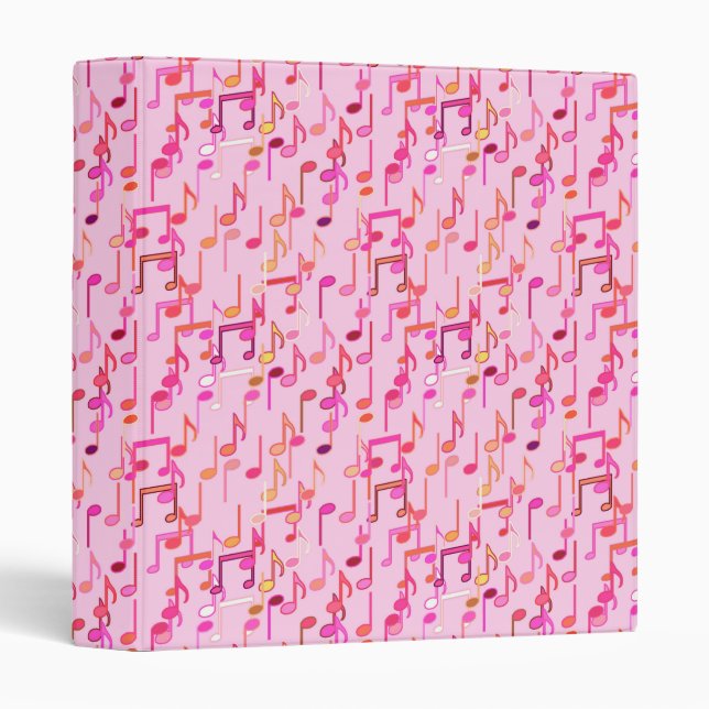 Musical Notes print - pink, multi Binder (Front/Spine)