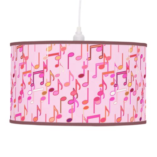 Musical Notes print _ pink multi Ceiling Lamp